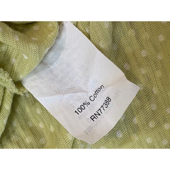 J. Crew Babydoll Blouse in Green with White Polka Dots – Size Medium - Picture 7 of 8